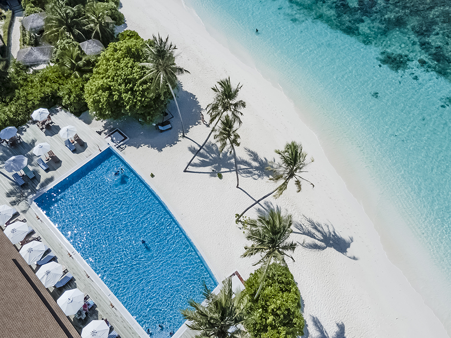 Vista aérea, Reethi Faru Maldivas