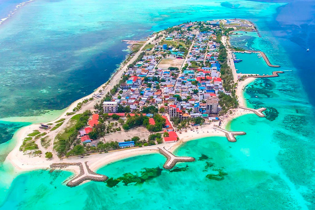 Vista aérea de Maafushi - Maldivas