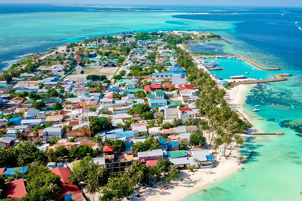 Maafushi desde el aire