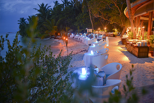 Cenas en la playa en Bandos Maldives