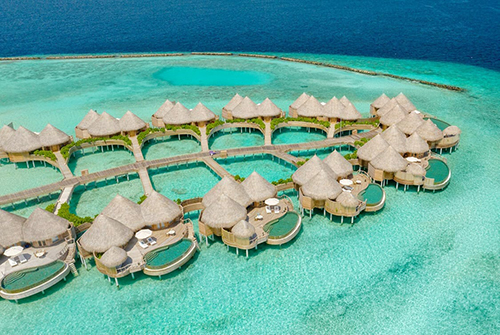 Casas sobre el agua en The Nautilus Maldives