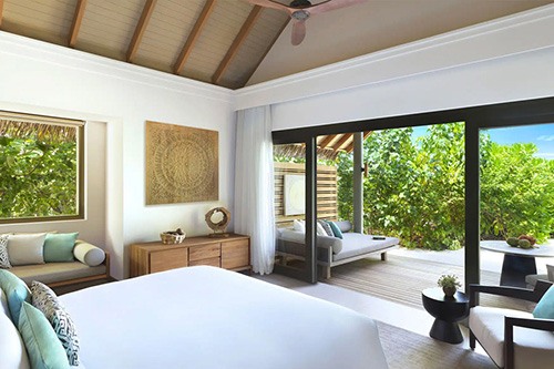 Interior de una Beach Villa en Vakkaru Maldives