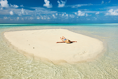 Sandbank en mitad del mar