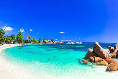 Panorámica de playa de Seychelles